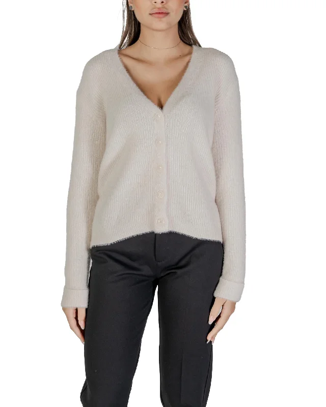 High Street Style Street One Low-Cut V-Neck Long Sleeve Cardigan
