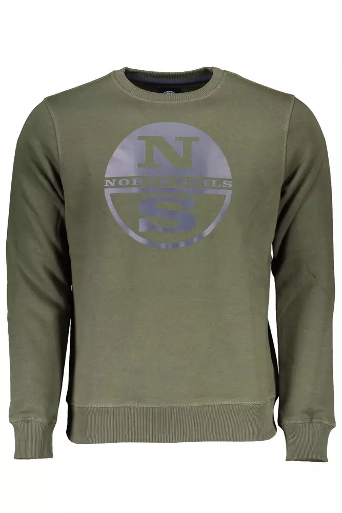 North Sails Green Cotton Men Men's Sweater