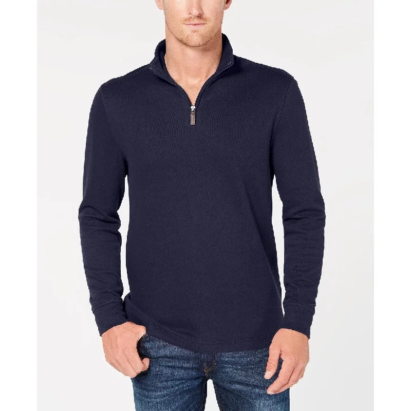 Luxury Customization Club Room Men's Quarter Zip French Rib Pullover Sweater Blue Size XX-Large Luxury Customization Club Room Men's Quarter Zip French Rib Pullover Sweater Blue Size XX-Large