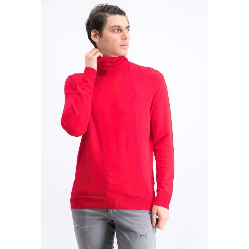 Unique Design Alfani Men's Turtleneck Sweater Red Size Small