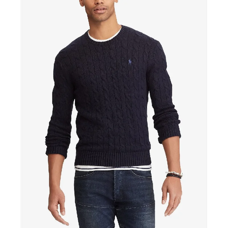 Fashion Wear Polo Ralph Lauren Men's Cable-Knit Sweater Hunter Navy Size Extra Large - Blue - XL Fashion Wear Polo Ralph Lauren Men's Cable-Knit Sweater Hunter Navy Size Extra Large - Blue - XL
