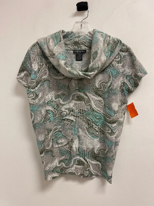 Casual Elegance Top Short Sleeve By Chelsea And Theodore In Green & Grey, Size: M