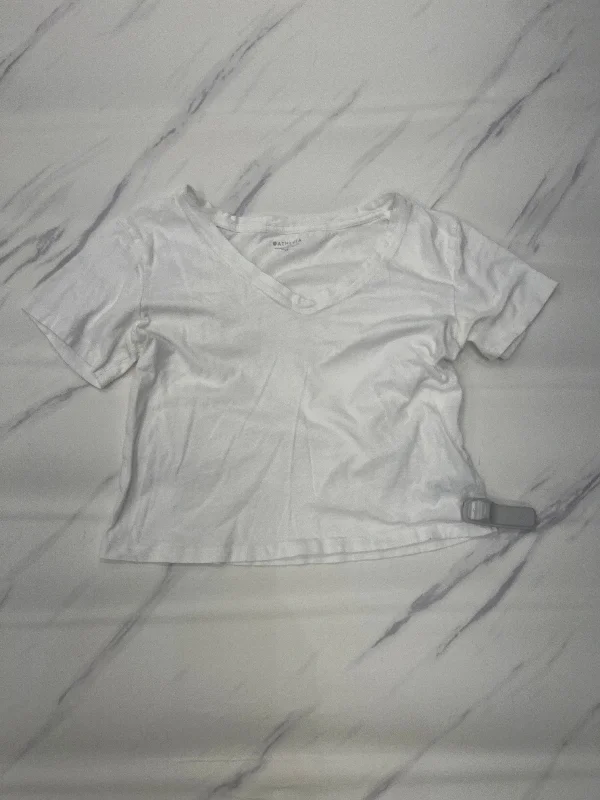 Free Design Athletic Top Short Sleeve By Athleta In White, Size: Xs