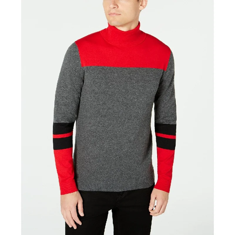 Casual Fit Alfani Men's Blocked Turtleneck Sweater Wine Size 2 Extra Large - XX-Large Casual Fit Alfani Men's Blocked Turtleneck Sweater Wine Size 2 Extra Large - XX-Large