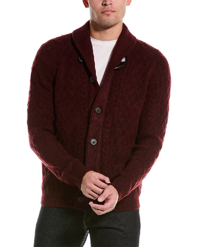 Cozy Chic Trends Paisley & Gray Wool-Blend Cable Shawl Collar Cardigan