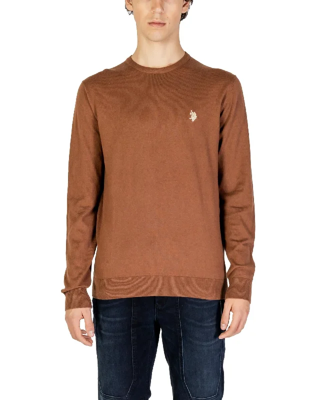 Classic And Versatile U.s. Polo Assn. Round Neck Cashmere Cotton Knitwear with Long Sleeves