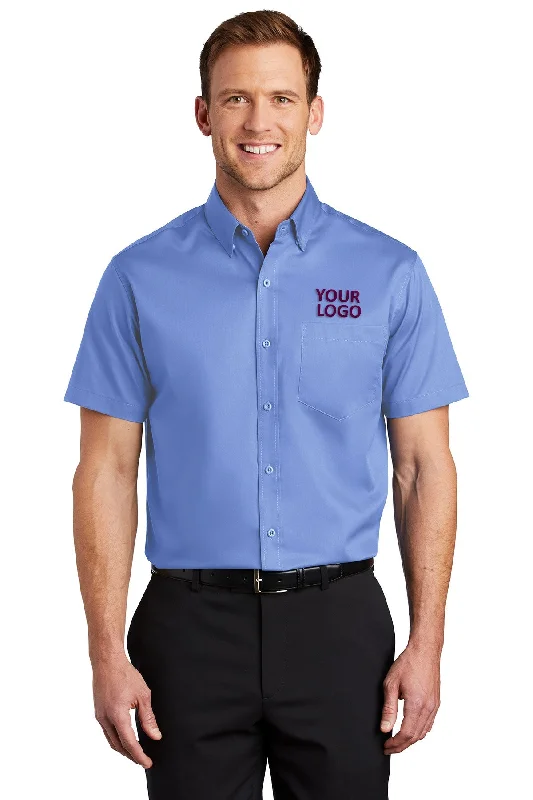 Romantic And Fresh Port Authority Short Sleeve SuperPro Custom Twill Shirts, Ultramarine Blue Romantic And Fresh Port Authority Short Sleeve SuperPro Custom Twill Shirts, Ultramarine Blue