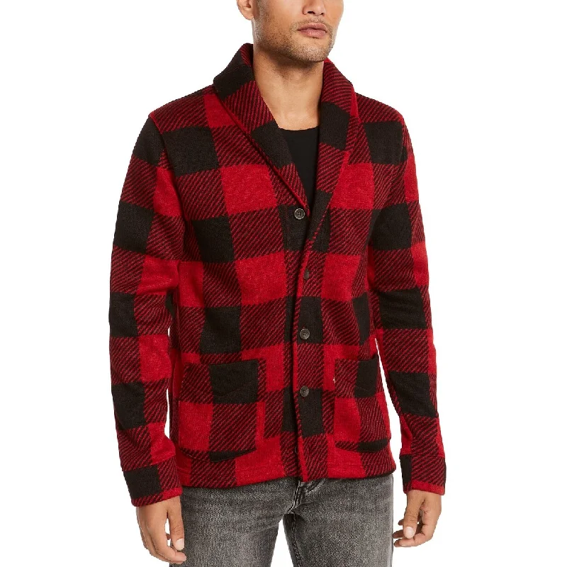 Noble And Elegant Levi's Men's Trouss Regular-Fit Buffalo Plaid Cardigan Red Size XX Large - XX-Large