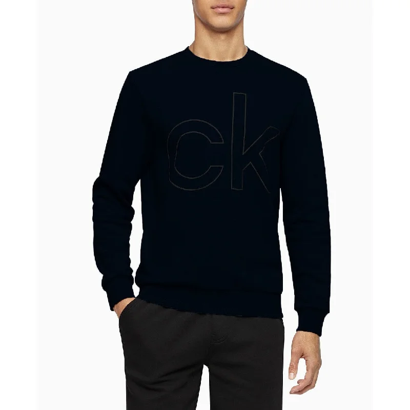 Modern City Calvin Klein Men's Metallic Logo Print Crewneck Sweatshirt Black Size Medium Modern City Calvin Klein Men's Metallic Logo Print Crewneck Sweatshirt Black Size Medium