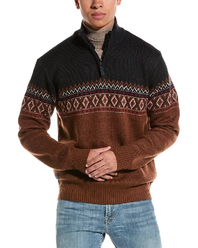 Chic Outfits Point Zero Bonded 7 Gauge Recycled Texture 1/4-Zip Sweater