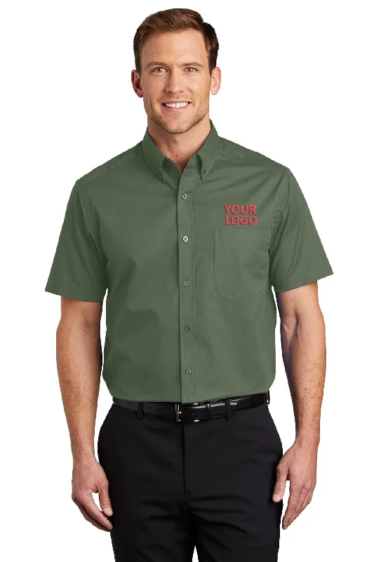 Urban Style Port Authority Tall Short Sleeve Custom Easy Care Shirts, Clover Green