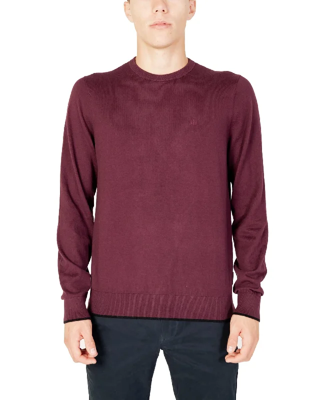 Comfortable Mind Armani Exchange  Men's Crew Neck Sweater Burgundy