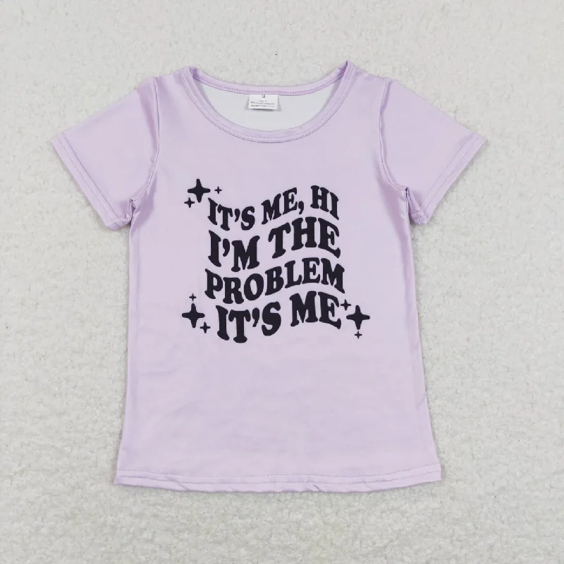 GT0432 It's me problem Purple Taylor Singer Girls Short Sleeve Top T-shirts