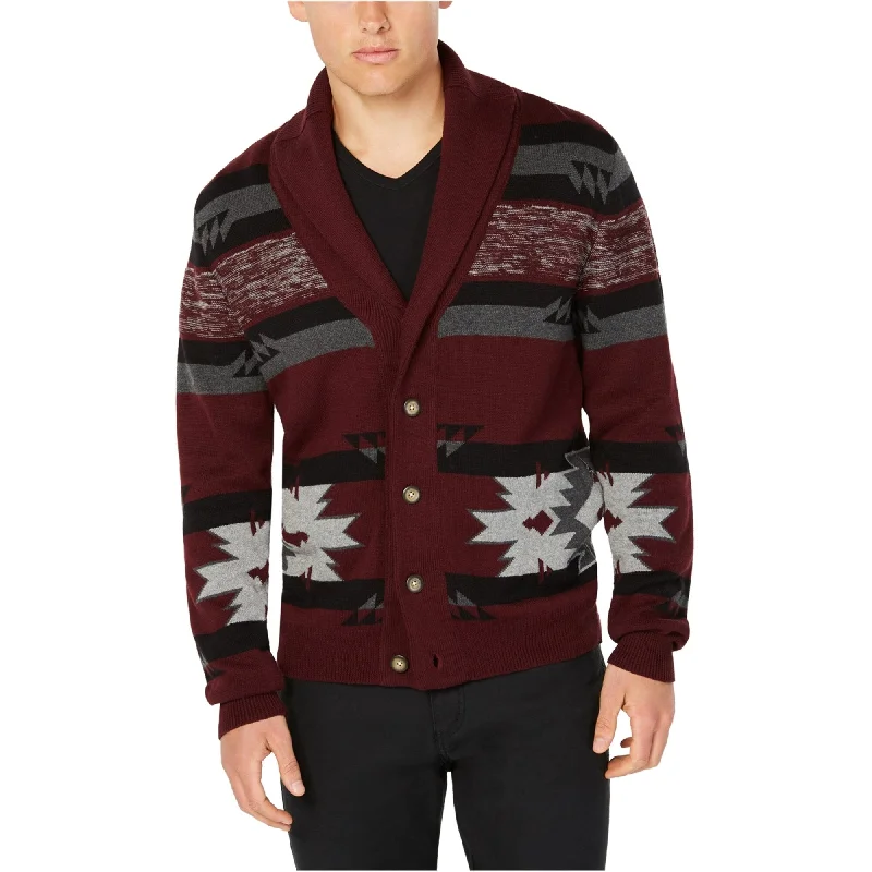 American Rag Mens Drifter Cardigan Sweater, Red, Small