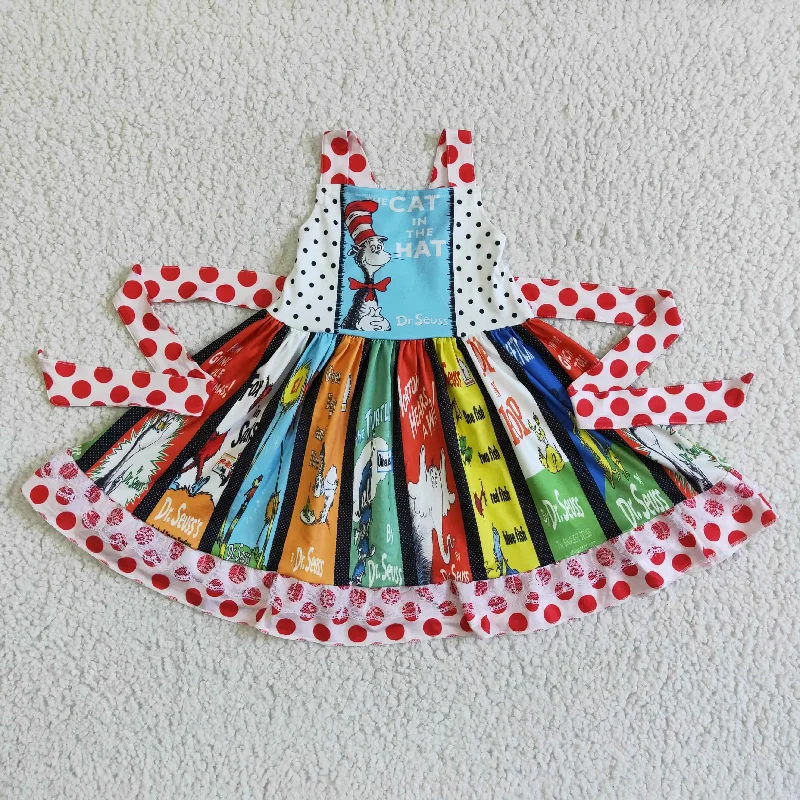 Elegant And Casual Clearance A12-22 Red Blue Cat Hat Cartoon Girls Belt Patchwork Sleeveless Dresses Elegant And Casual Clearance A12-22 Red Blue Cat Hat Cartoon Girls Belt Patchwork Sleeveless Dresses