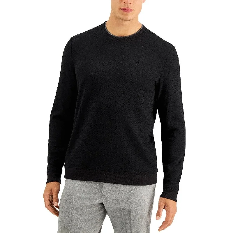 Everyday Chic Tasso Elba Men's Crossover Sweater Black Size Large
