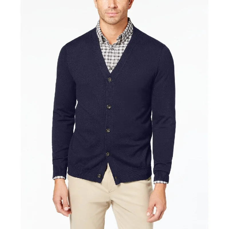 Fashionable And Fashionable Club Room Men's Knit V-Neck Cardigan Navy Size Extra Large Fashionable And Fashionable Club Room Men's Knit V-Neck Cardigan Navy Size Extra Large