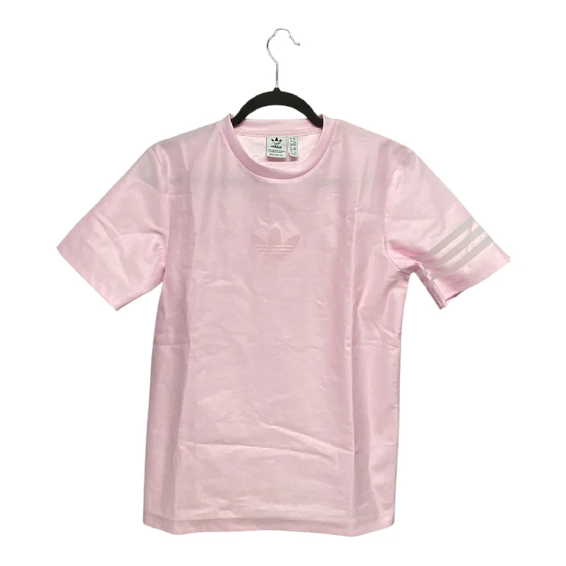 High-end Sense Athletic Top Short Sleeve By Adidas In Pink, Size: Xxs