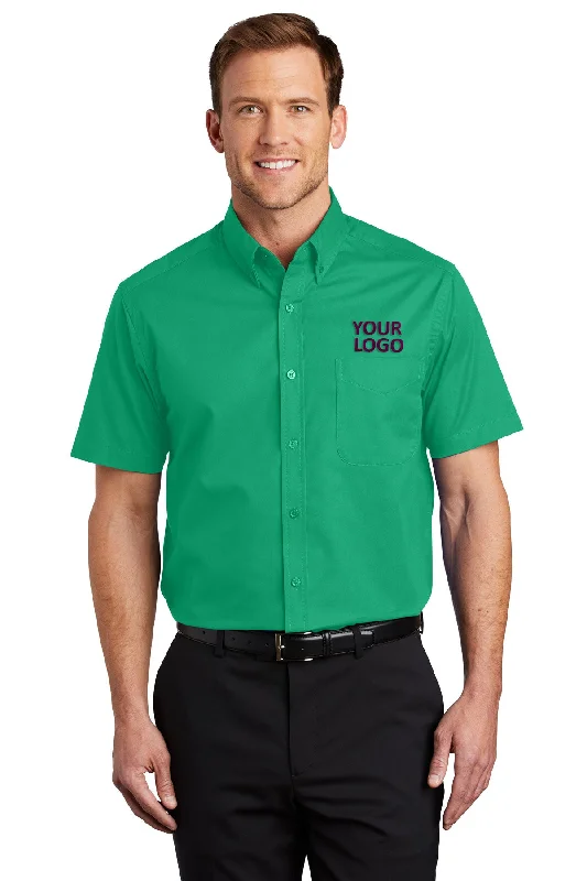 Noble And Elegant Port Authority Tall Short Sleeve Custom Easy Care Shirts, Court Green Noble And Elegant Port Authority Tall Short Sleeve Custom Easy Care Shirts, Court Green