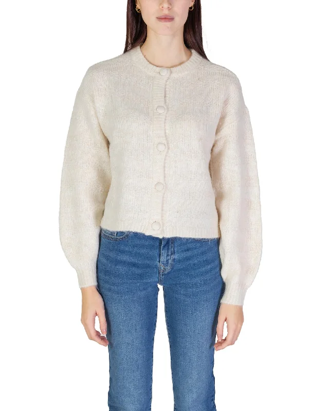 Minimalism Only Round Neck Short Sleeve Button Cardigan