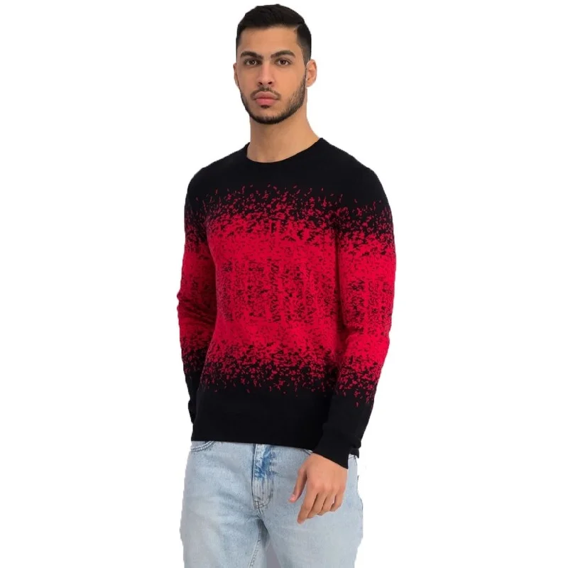 Wearable At Home Or Out Alfani Men's Ombre Rib Crewneck Sweater Red Size Medium