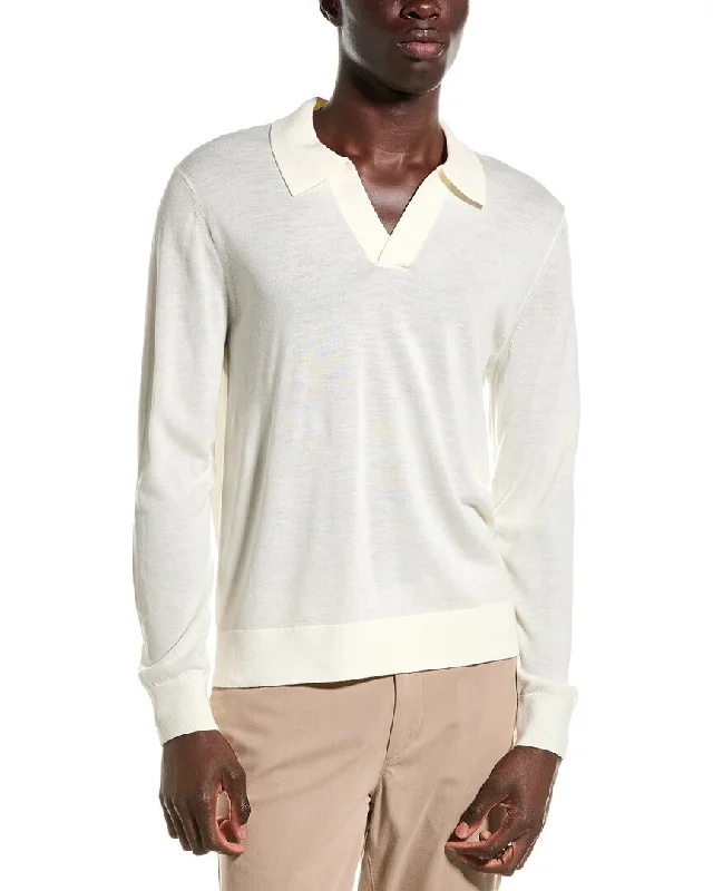 Theory Briody Wool-Blend Polo Sweater