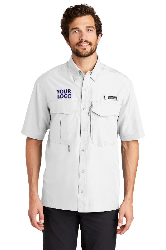 Trendy Looks Eddie Bauer Short Sleeve Performance Branded Fishing Shirts, White