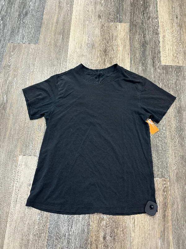 Leisure Sports Athletic Top Short Sleeve By Lululemon In Black, Size: M