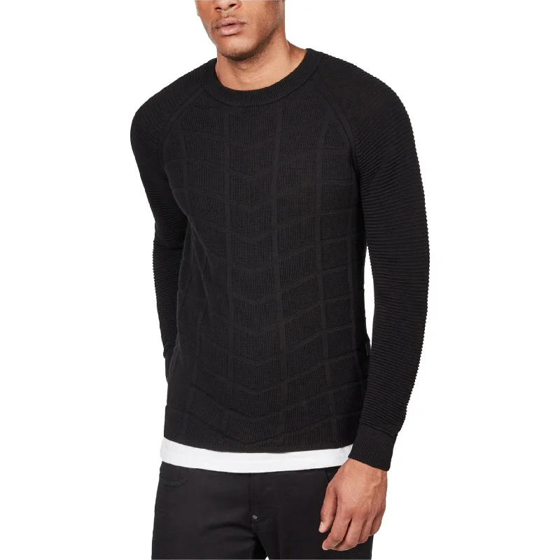 G-Star Raw Mens Textured Moto Pullover Sweater, Black, XX-Large