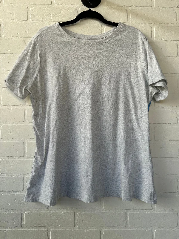 Smart Comfort Athletic Top Short Sleeve By Athleta In Grey, Size: 1x