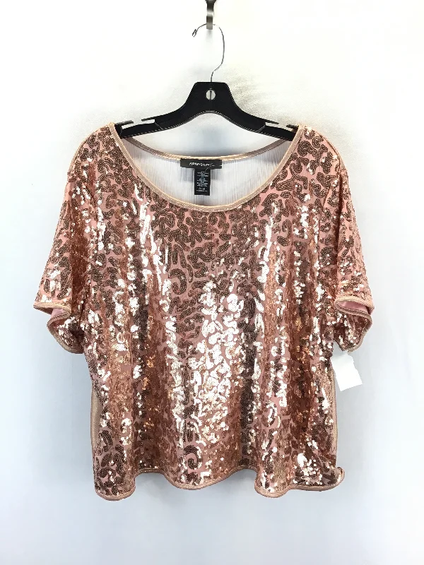 Classic Items Top Short Sleeve By Ashley Stewart In Rose Gold, Size: 3x
