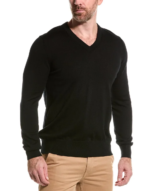 Relaxed Fits Brooks Brothers Merino Wool V-Neck Sweater