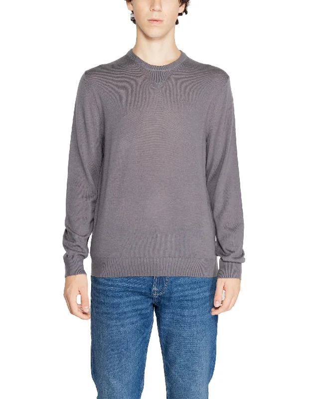 Hooded design Armani Exchange  Men's Crew Neck Sweater - Gray