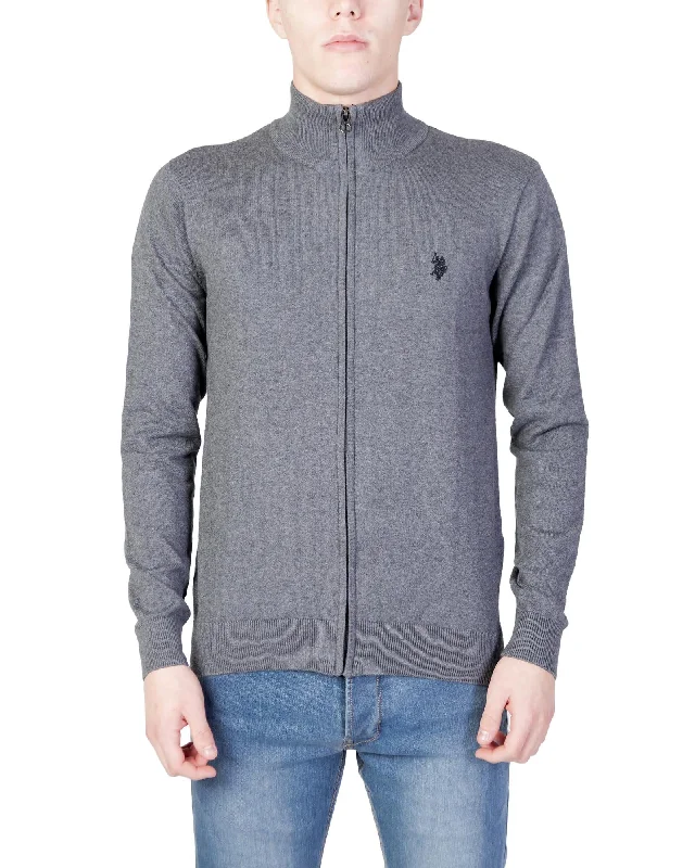 Integrated Design U.s. Polo Assn. US Polo Assn Mens Full Zip Knit Sweater Heather Grey Integrated Design U.s. Polo Assn. US Polo Assn Mens Full Zip Knit Sweater Heather Grey