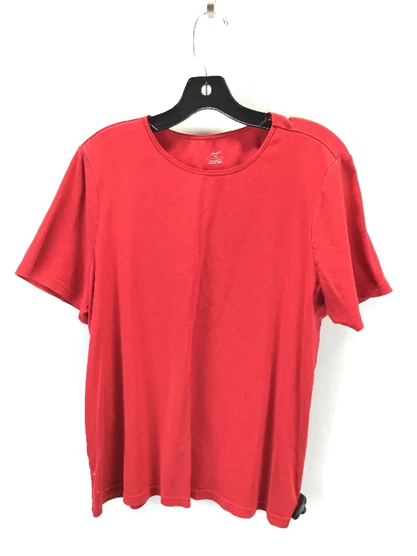 Fresh Comfort Top Short Sleeve Basic By Cj Banks In Red, Size: 1x