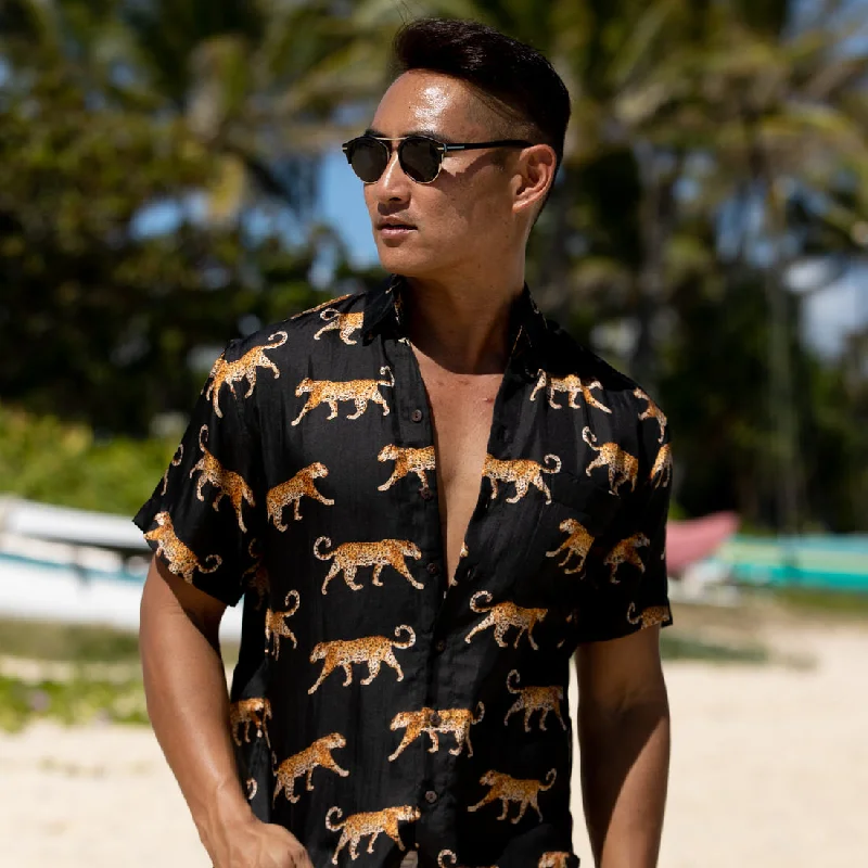 Cozy Fitting The Catwalk King - Short Sleeve Silk Shirt