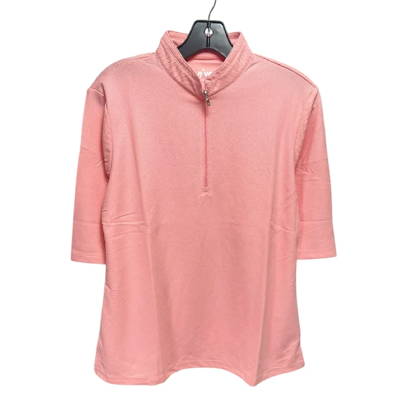 Fashionable Items Athletic Top Short Sleeve By Nivo In Pink, Size: L