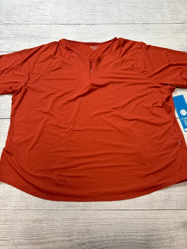 Cozy Vibes Athletic Top Short Sleeve By Athleta In Orange, Size: 3x