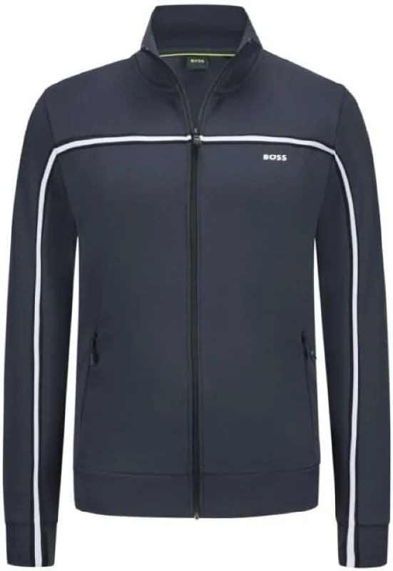 Casual Chic Outfits Hugo Boss Men's Skaz 1 Zip-Up Sweater, Blue