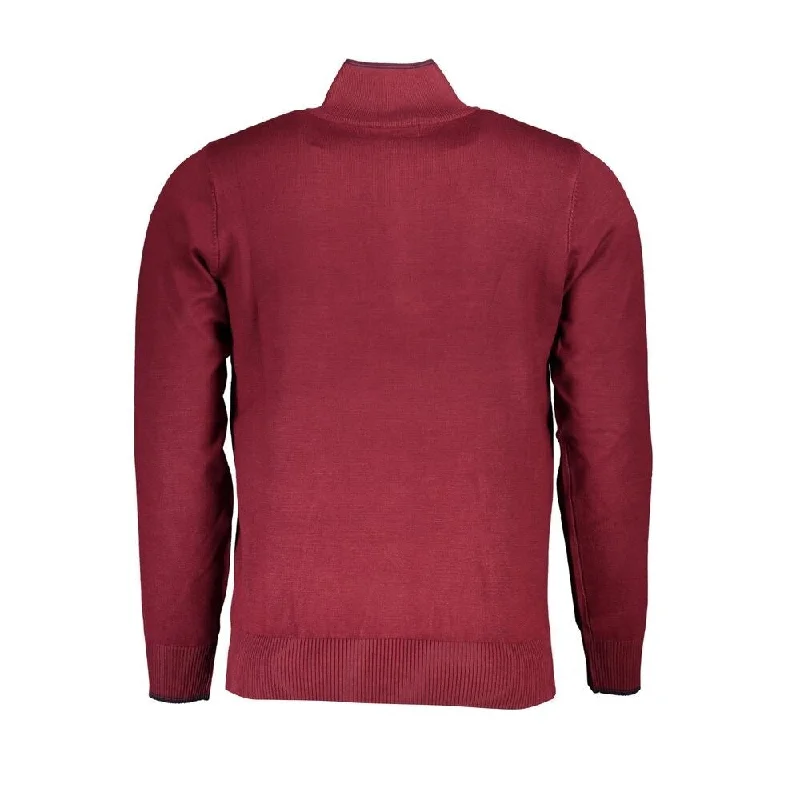 U.S. Grand Polo Elegant Half-Zip Sweater with Embroidery Men's Detail