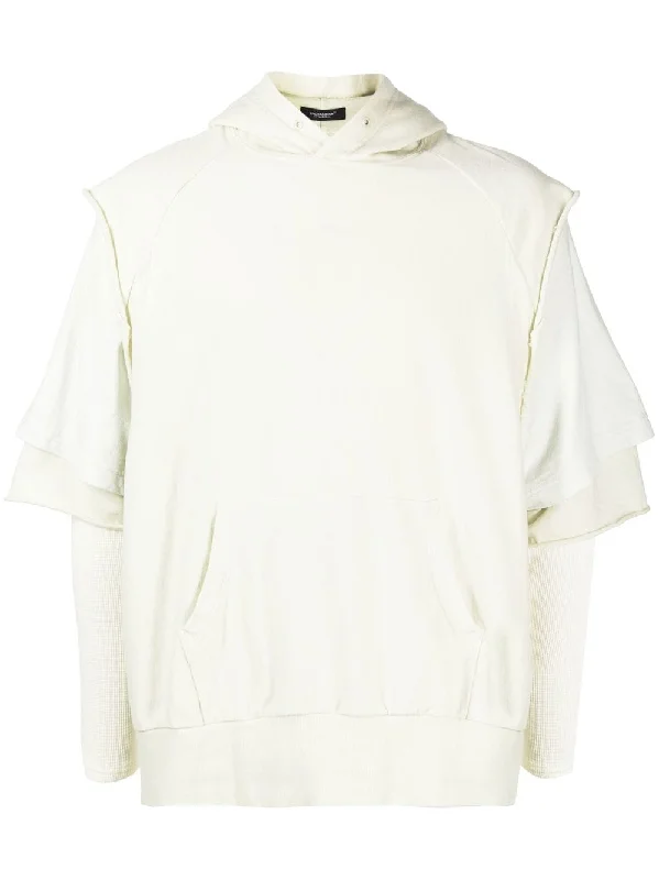 Layered-Sleeve Cotton Hoodie