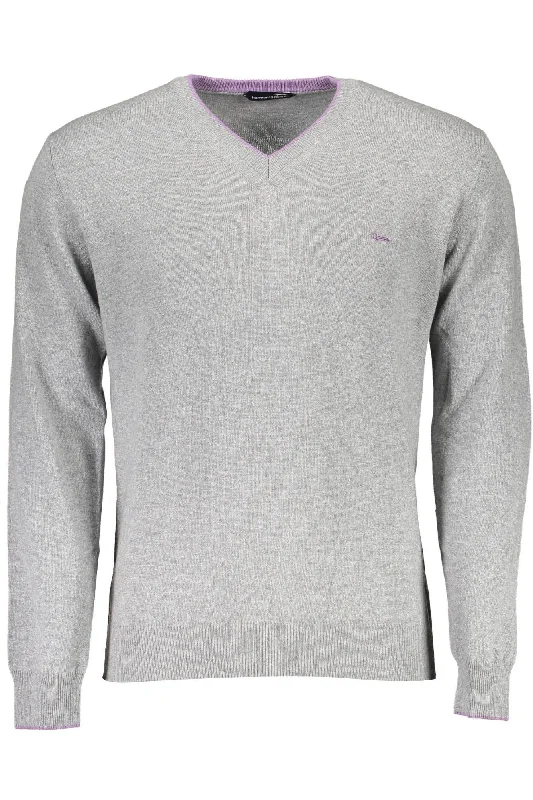 Harmont & Blaine Gray Wool Men Men's Sweater