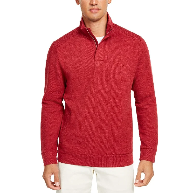 Fashionable Inner Wear Tommy Bahama Men's Playa Pina Port Quarter-Zip Sweatshirt Dark Red Size Small Fashionable Inner Wear Tommy Bahama Men's Playa Pina Port Quarter-Zip Sweatshirt Dark Red Size Small