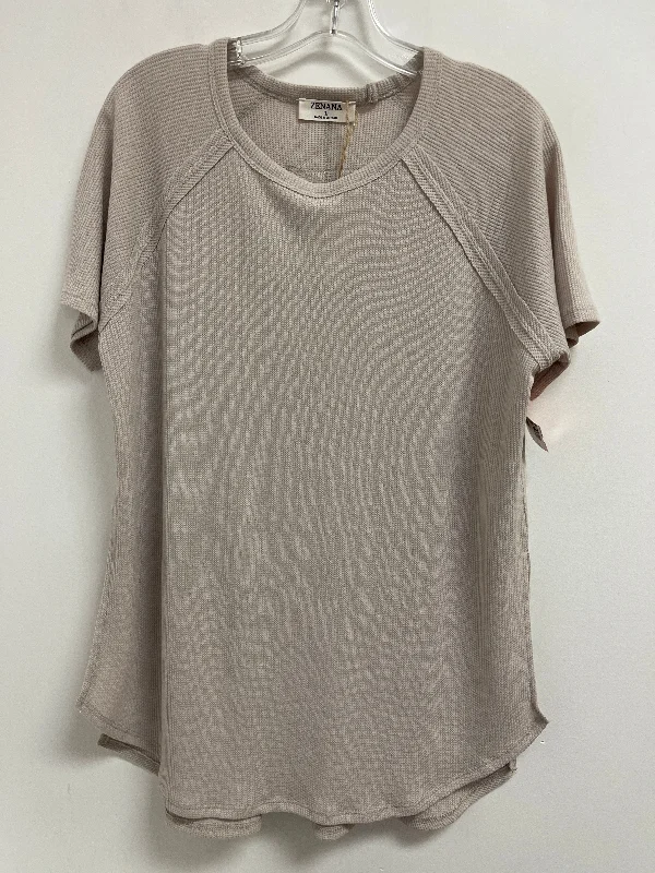 Basic Comfort Top Short Sleeve By Zenana Outfitters In Grey, Size: L