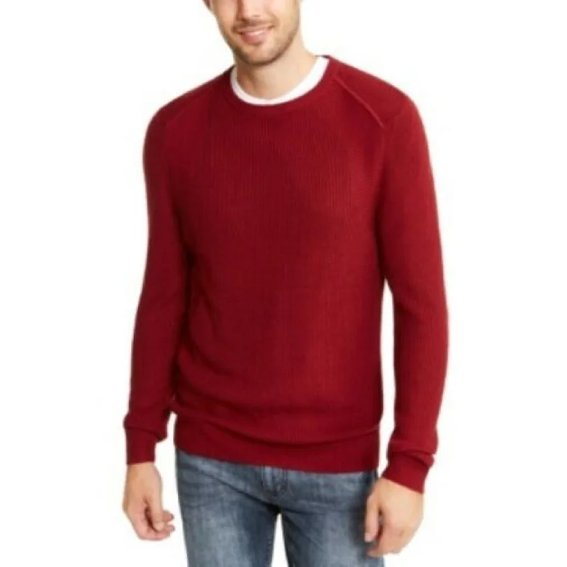 Stretch Design INC International Concepts Men's Textured Knit Sweater Wine Size 2XL - XX-Large Stretch Design INC International Concepts Men's Textured Knit Sweater Wine Size 2XL - XX-Large