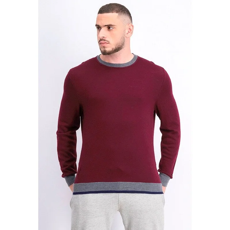 Comfortable Jeans Tasso Elba Men's Merino Wool Blend Sweater Wine Size Extra Large - X-Large Comfortable Jeans Tasso Elba Men's Merino Wool Blend Sweater Wine Size Extra Large - X-Large