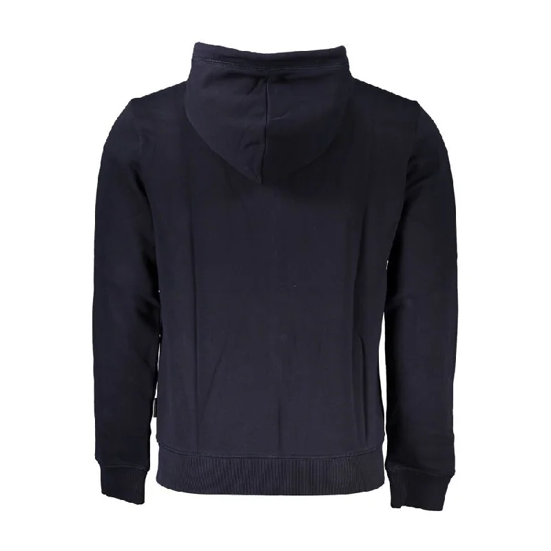 Napapijri Blue Cotton Men Hooded Men's Sweater