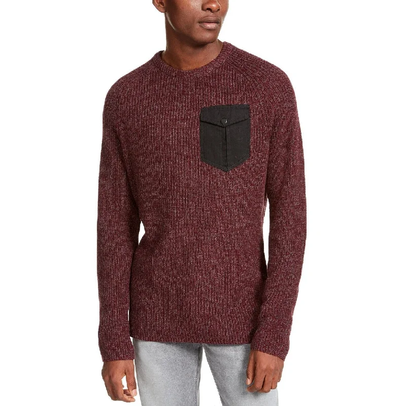 Fashion Style American Rag Men's Crewneck Pocket Sweater Red Size Small