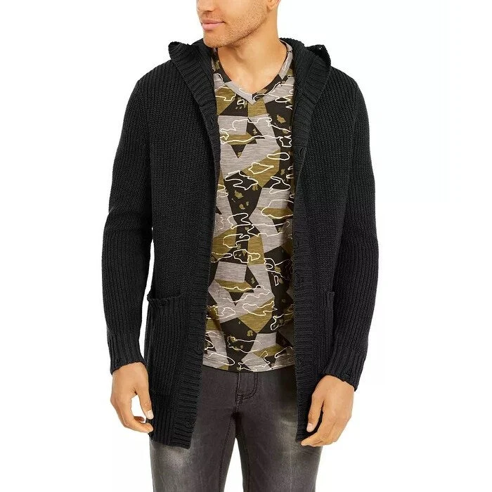 Cozy Fit Wear INC International Concepts Men's Hooded Cardigan Black Size Small