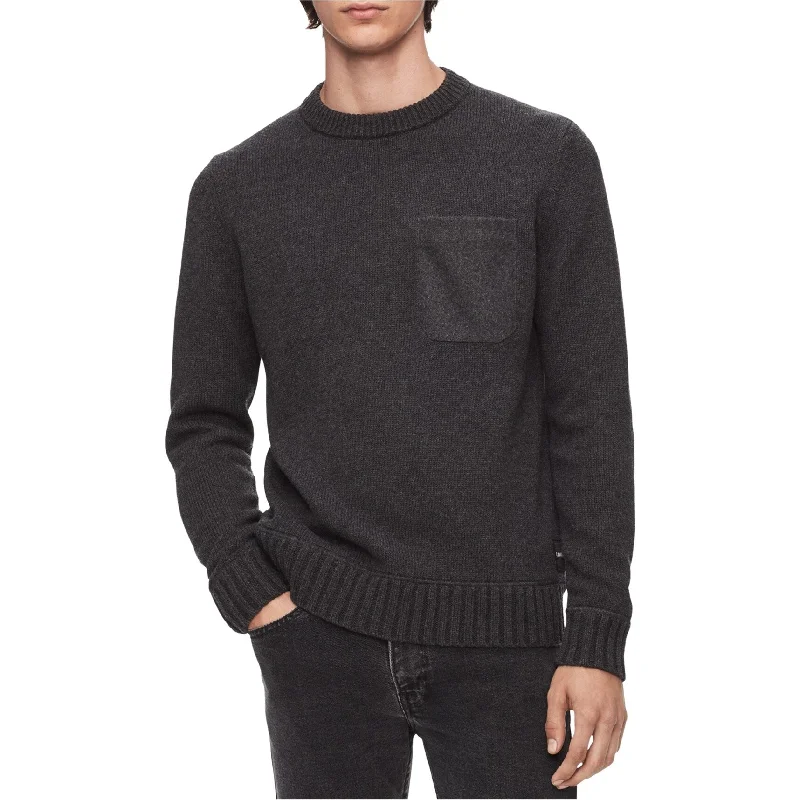 Calvin Klein Mens Felt-Pocket Knit Sweater